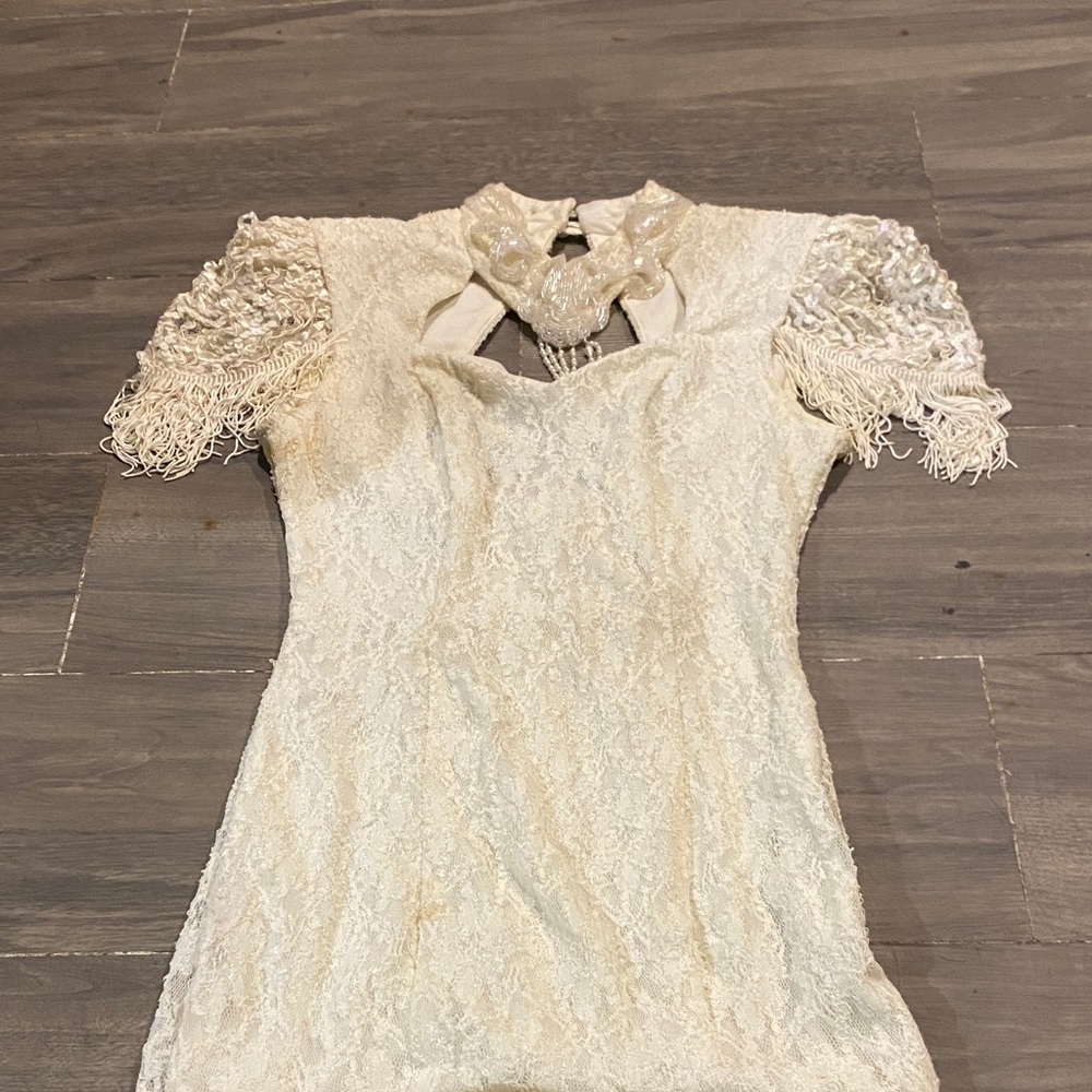 Dollcake Cream Dress with Pearl Accents